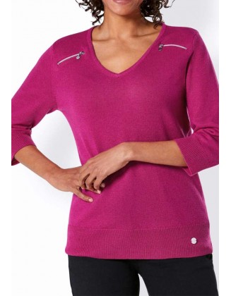 Rožinis merino vilnos megztinis su kašmyru "Cool"