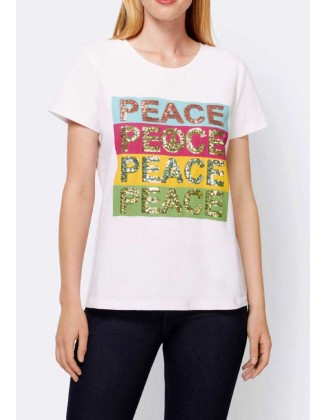 Balti marškinėliai "Peace"