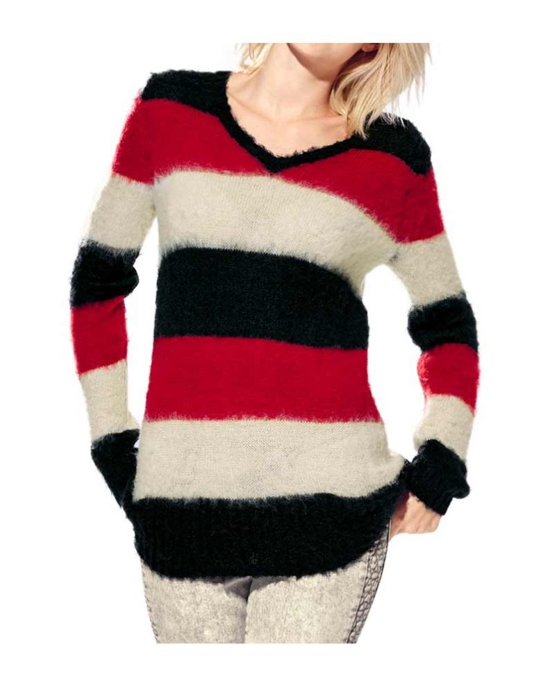 red white striped sweatshirt