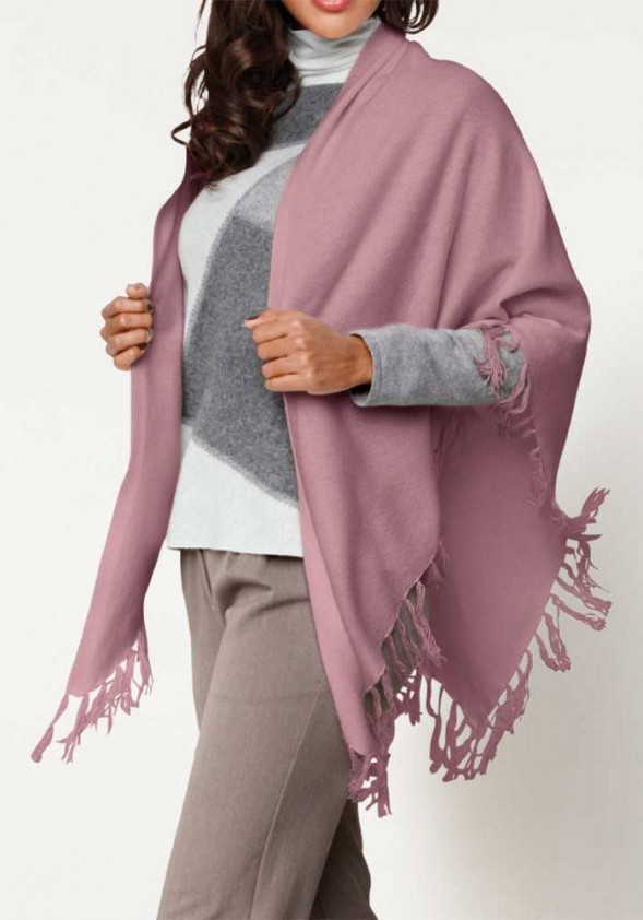 Cashmere cape, mauve