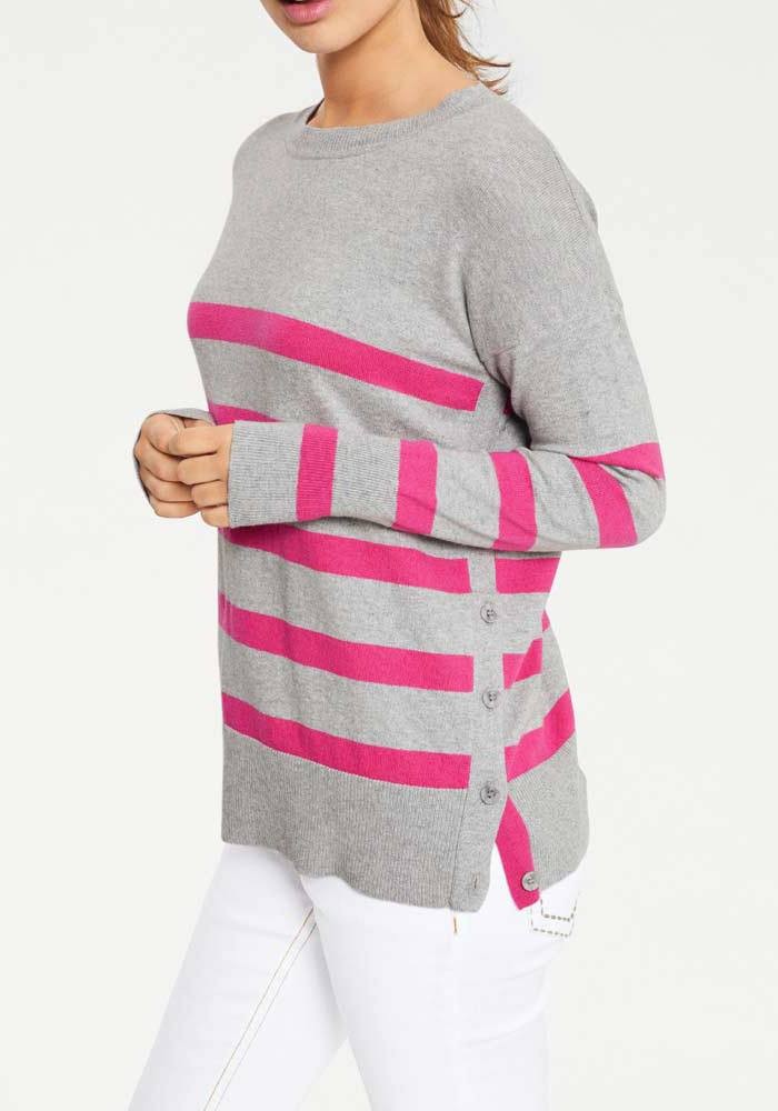 pink striped sweatshirt