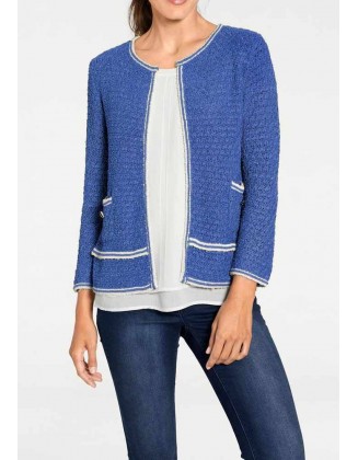 Ryškiai mėlynas megztinis