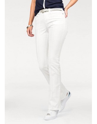 Balti platėjantys džinsai