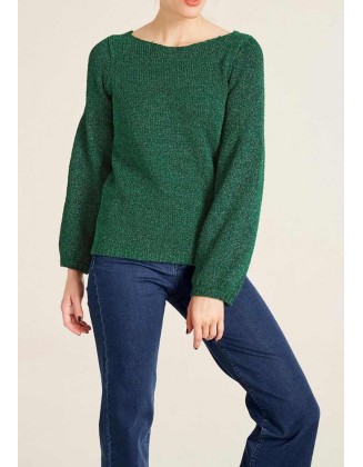 Žalias metalizuotas megztinis
