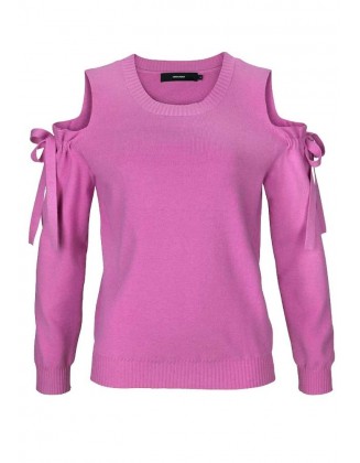 Rožinis Vero Moda megztinis "Cut"