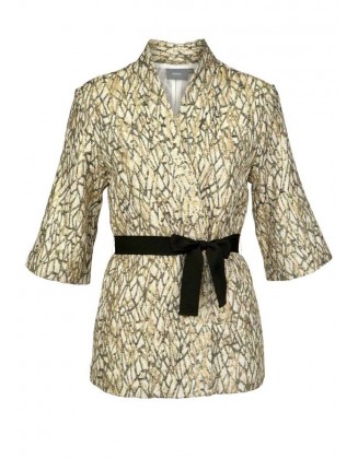 Kimono stiliaus auksinis švarkas