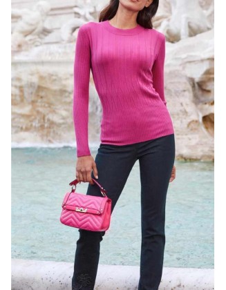 Rožinis megztinis "Rib"
