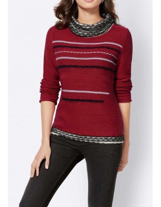 Raudonas vilnonis megztinis