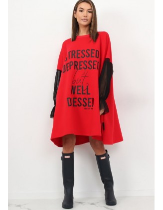 Raudona suknelė "Stressed"