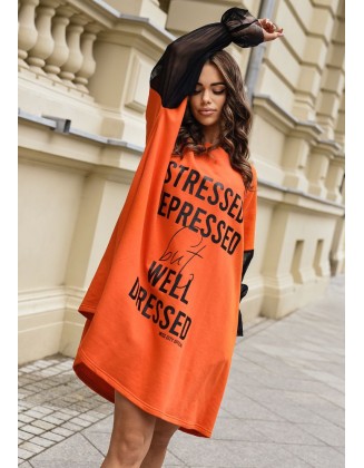 Oranžinė suknelė "Stressed"
