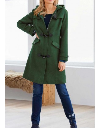 Žalias vilnonis paltas "Woll"